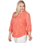Womens Alfred Dunner Resort Living Lace Scroll Henley Blouse - image 3