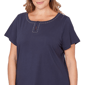 Plus Size Hearts of Palm Smooth Sailing Studded Keyhole Blouse - image 5
