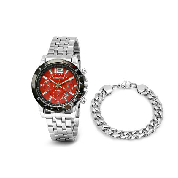 Mens Steeltime Bracelet & Watch Set - B80-209-W-704-053-B - image 
