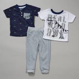 Toddler Boy Little Rebels&#40;R&#41; 3pc. Dino/Real Pants Set