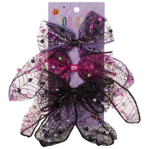 Girls Capelli(R) New York 3pk. Spider Web & Pearls Bow Set - image 