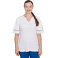 Petite Ruby Rd. Americana Chic Solid Diamond Trim Tee - image 1