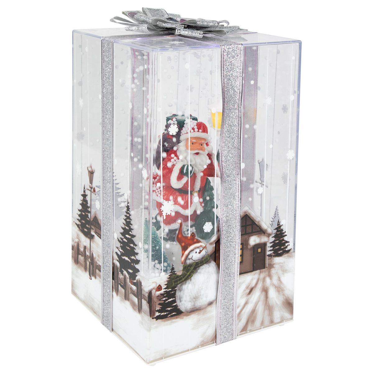 Northlight Musical Santa Snowing Gift Box Christmas Decor