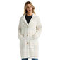 Womens NVLT Notch Collar & Patch Pockets Coatigan - Cream Plaid - image 1