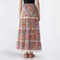 Juniors Angie Floral Crochet Trim Tier Maxi Skirt with Slit - image 3