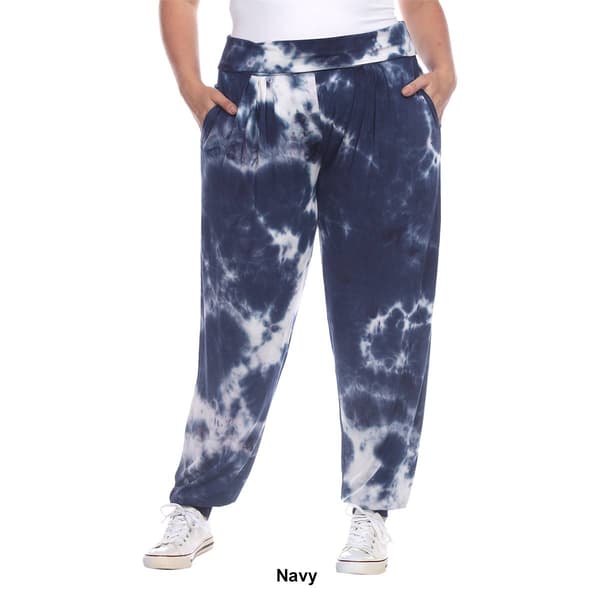 Plus Size White Mark Tie Dye Harem Pants