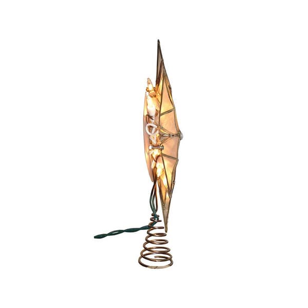 Kurt Adler 10-Light 12-Point Capiz Star & Center Gem Treetop