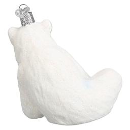 Old World Christmas Polar Bear With Cub Glass Ornament