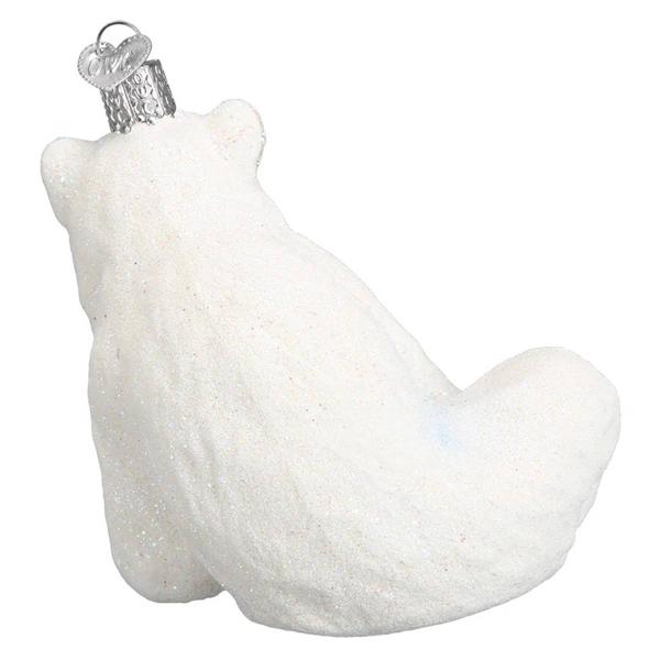 Old World Christmas Polar Bear With Cub Glass Ornament