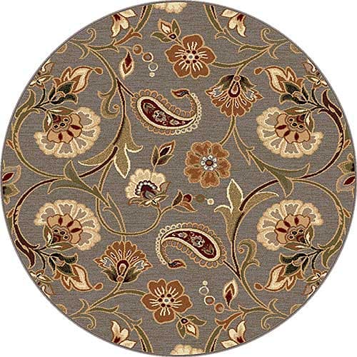 Tayse Impressions Fairfield Blue Round Area Rug - 5’3