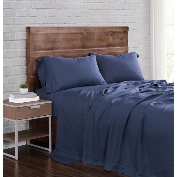 Brooklyn Loom Navy Moisutre Wicking Sheet Set