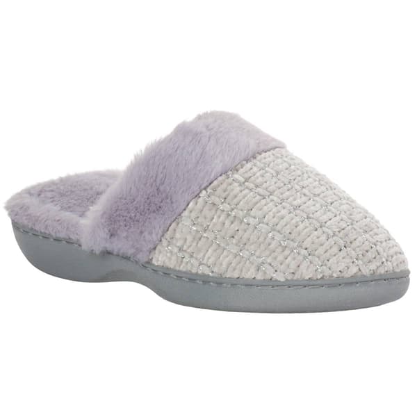 Womens Ella & Joy Cable Knit Chenille Metallic Clog Slippers - image 