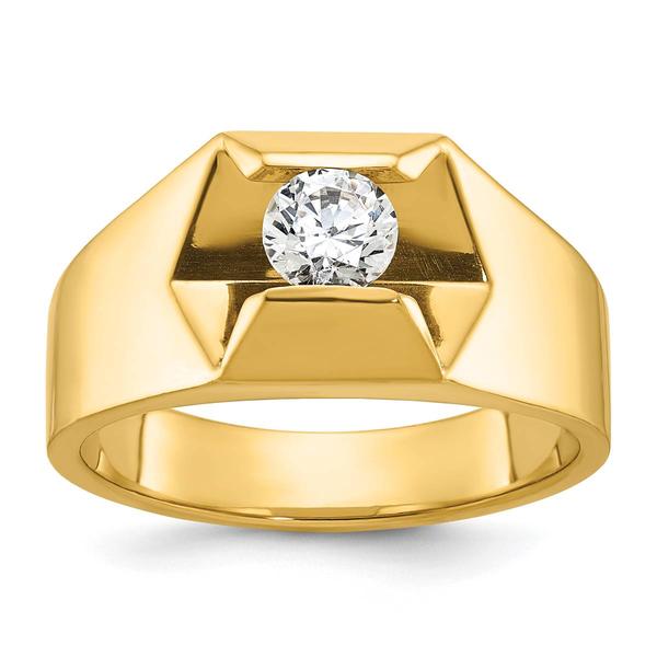 Mens Gentlemens Classics(tm) 14kt Gold Polished 1/4ct. Diamond Ring - image 