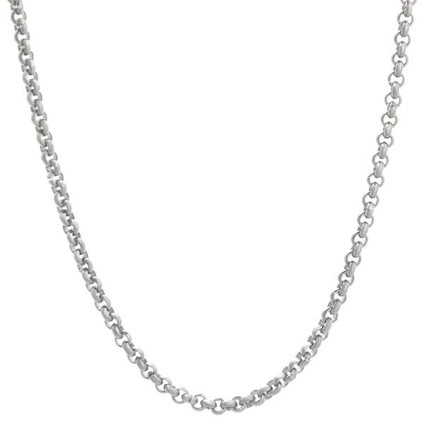 Mens Lynx Stainless Steel 3mm. Wide Rolo Chain Necklace - image 