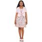 Womens Perceptions Short Sleeve Drape Jacket with Floral Dress - image 1