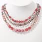 Ashley Cooper(tm) Pink Bead 3 Row Frontal Layered Necklace - image 1