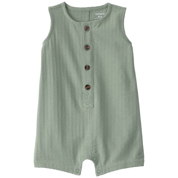 Baby Boy (3-24M) Carter''s Solid Sleeveless Romper - Green - image 