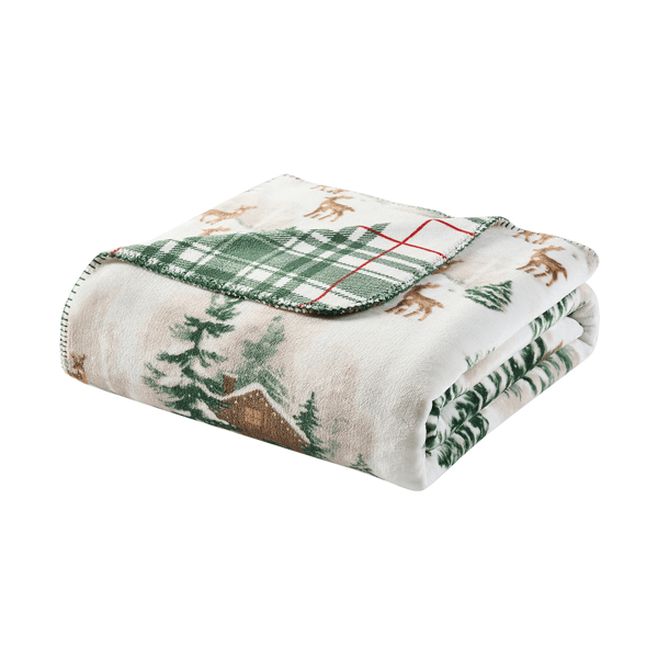 Hallmark™ Cabin Reversible Plush Holiday Throw Blanket