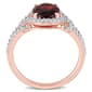 Gemstones Classics™ 10kt. Rose Gold Garnet Oval Halo Ring - image 3