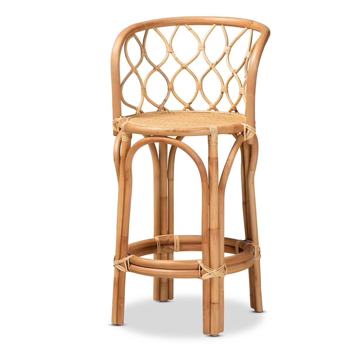 Baxton Studio Diana Natural Finished Rattan Counter Stool