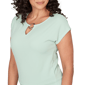 Womens Emaline Verde Grove I Cap Sleeve Keyhole Neck Blouse - image 5