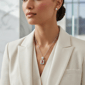 Saffron 1ctw. Pink Emerald Cut Diamond Halo Pendant Necklace - image 5