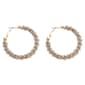 Ashley Cooper(tm) Rhinestone Bead Twist Hoop Earrings - image 1