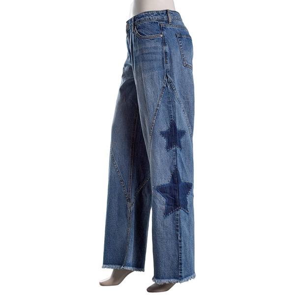 Juniors YMI® Studded Star Wide Leg Jeans