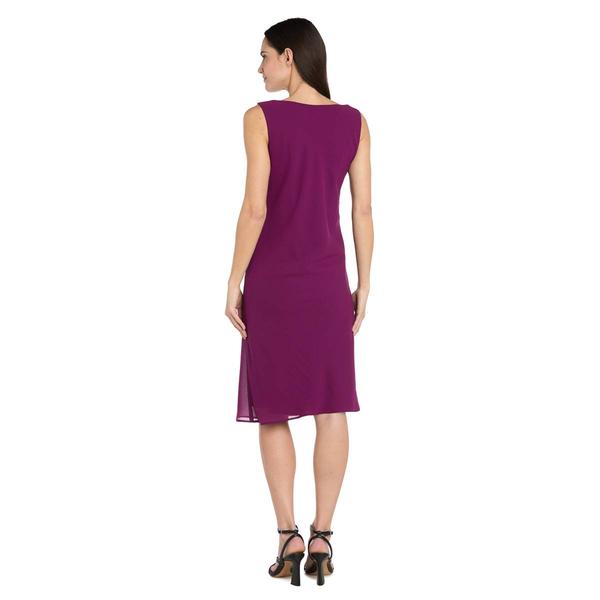 Womens R&M Richards Long Sleeve Bead Jacket Dress