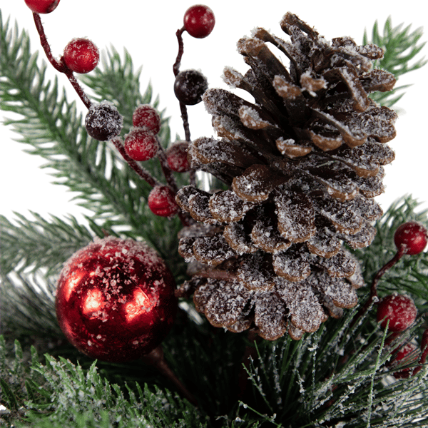 Northlight 12in. Frosted Pine & Berries Floral Arrangement