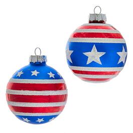 Kurt S. Adler American Stars & Stripes Glass Ball Ornaments Set