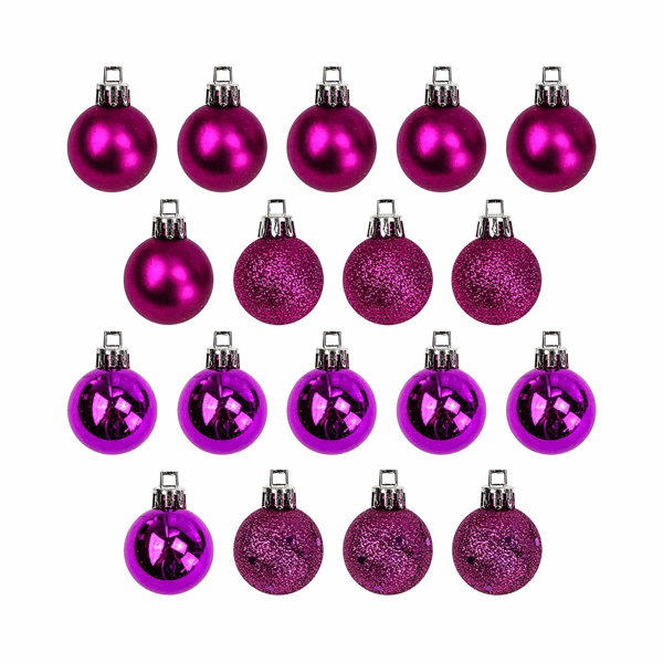 Northlight 18ct. Magenta Pink 4-Finish Christmas Ball Ornaments
