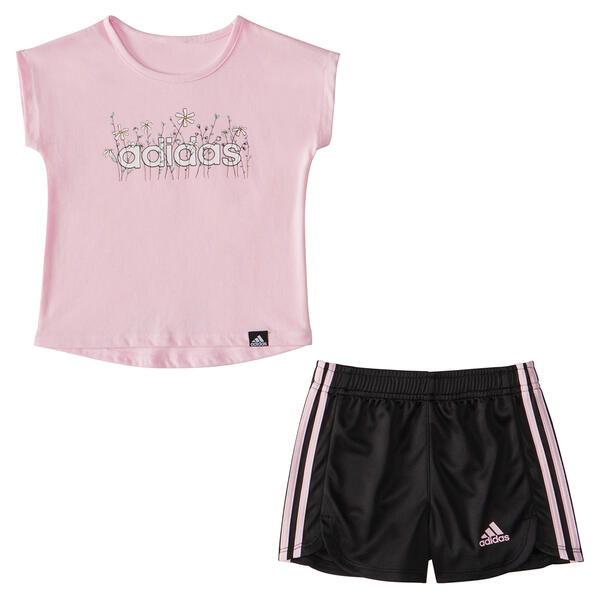 Baby Girl (12-24M) adidas(R) Wildflower Tee &amp; Shorts Set - image 