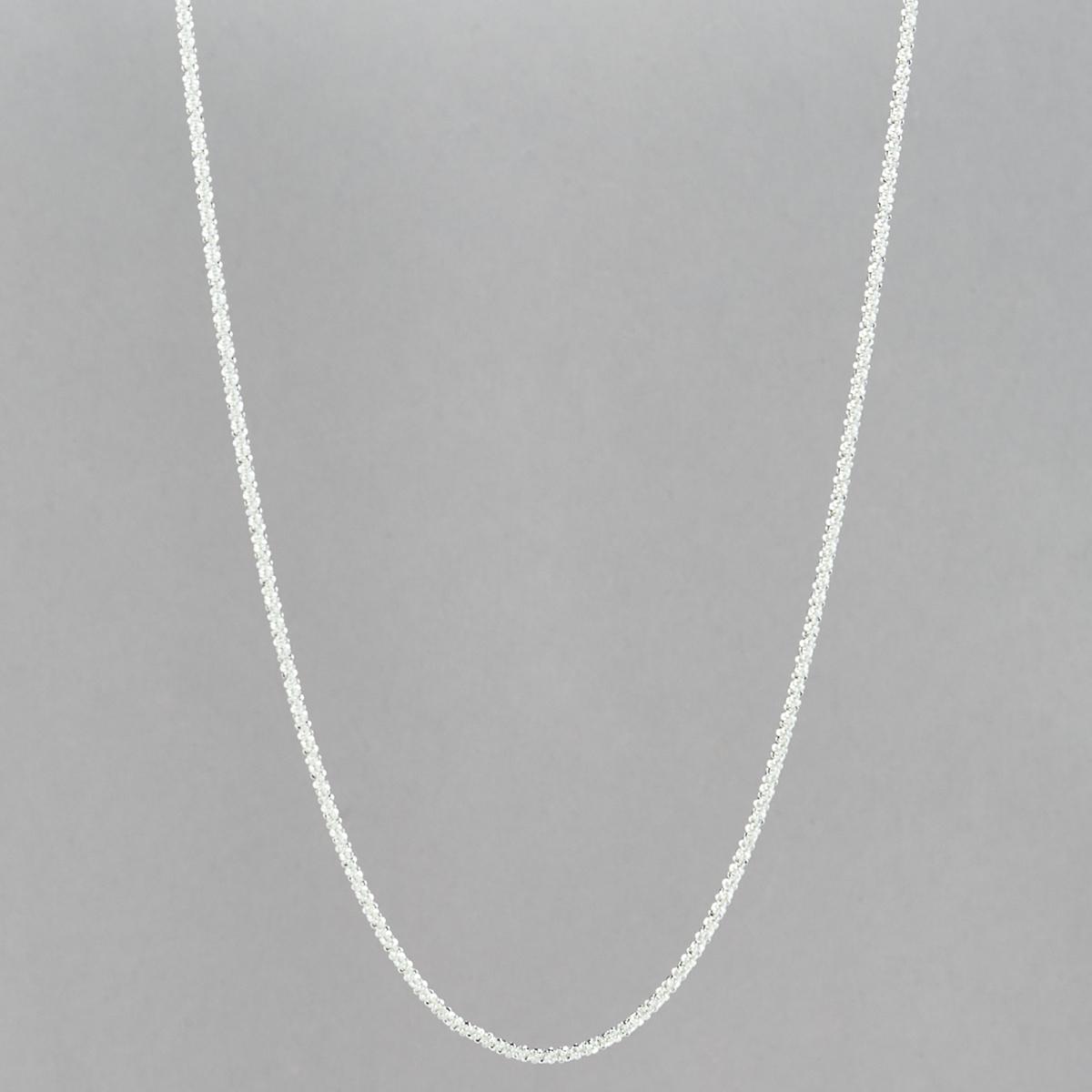 Design Collection Silver Plated Popcorn Chain Necklace