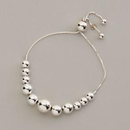Ellen Tracy Sterling Silver Graduated Beaded Bracelet