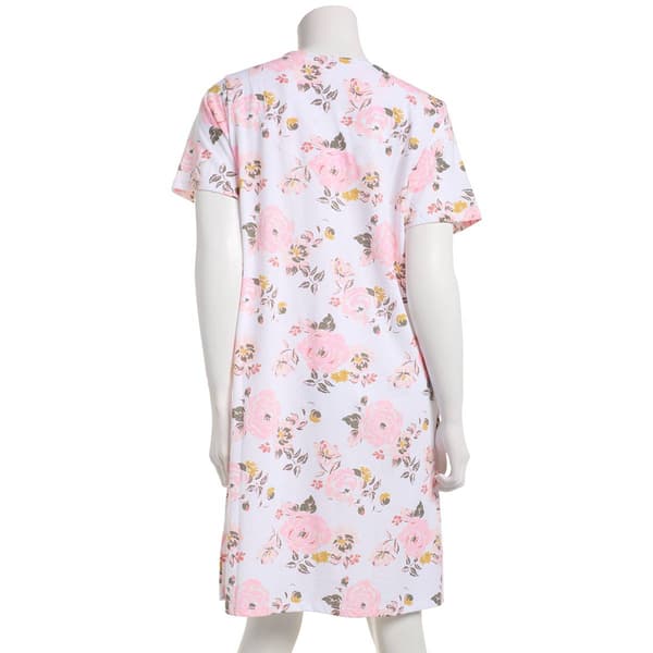 Womens Celestial Dreams Short Sleeve Floral Short Gown