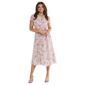 Womens MSK Short Sleeve Patterned Yoryu Pintuck Midi Dress - image 1
