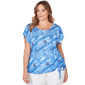 Plus Size Heart''s of Palm Smooth Sailing Printed Poly T Sleeve S - image 1
