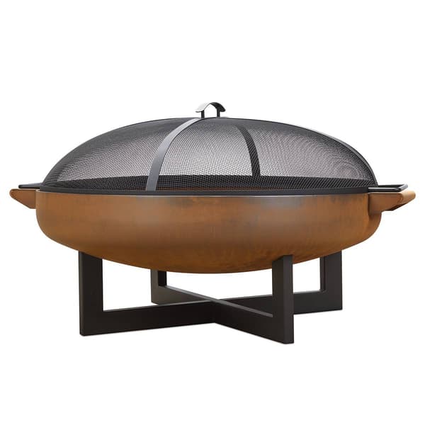 Real Flame La Porte 31in. Round Steel Wood Burning Fire Pit