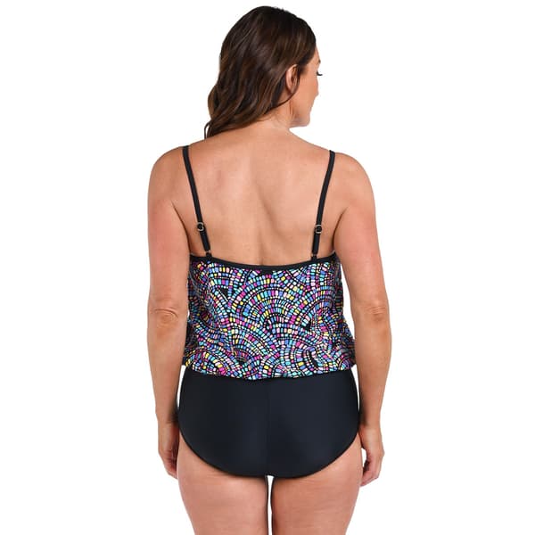 Womens Maxine Colorburst Blouson One Piece Swimsuit