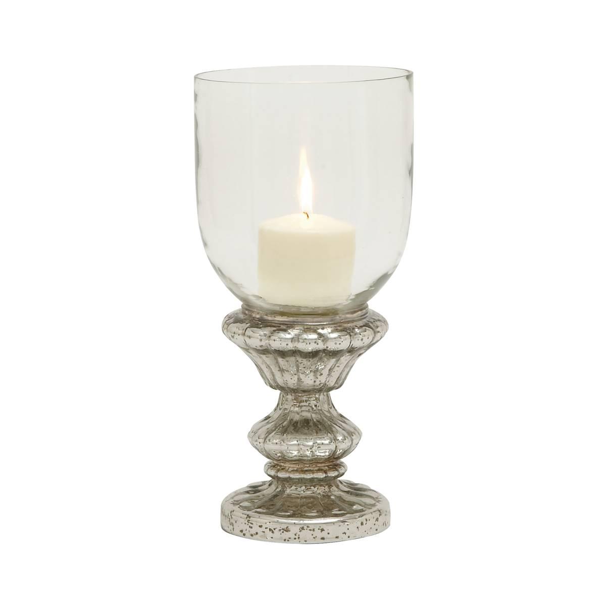 9th & Pike® Silver Traditional Glass Candle Holder