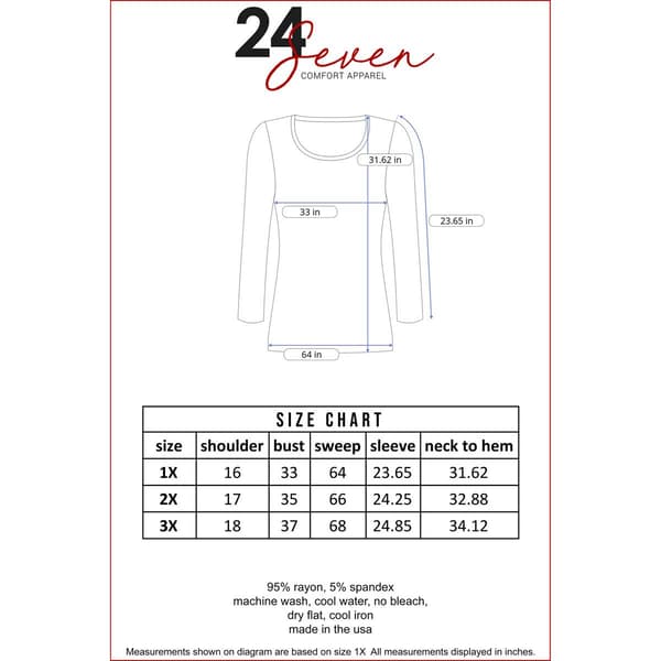 Plus Size 24/7 Comfort Apparel Solid Empire Waist Tunic Top