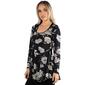 Womens 24/7 Comfort Apparel Floral Swing Style Flared Top - image 3
