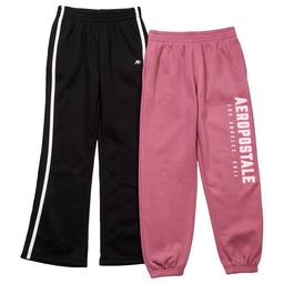 Girls (7-16) Aeropostale 2pk. Fleece Joggers & Flare Pants - Rose