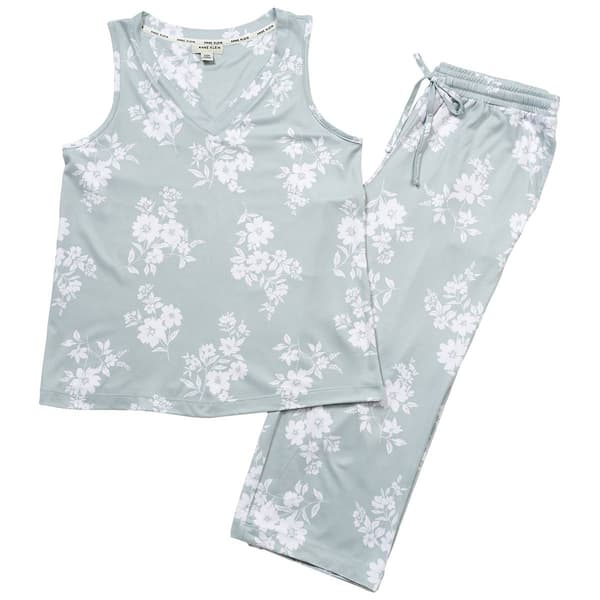 Petite Anne Klein Sleeveless V-Neck Capri Pajama Set - image 