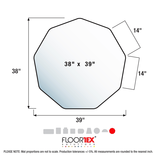 Floortex® 9Mat® Polycarbonate 9-Sided Chair Mat for Hard Floor