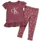 Girls &#40;4-6x&#41; Calvin Klein 2pc. Ruffle Tunic & Logo Leggings Set - image 1