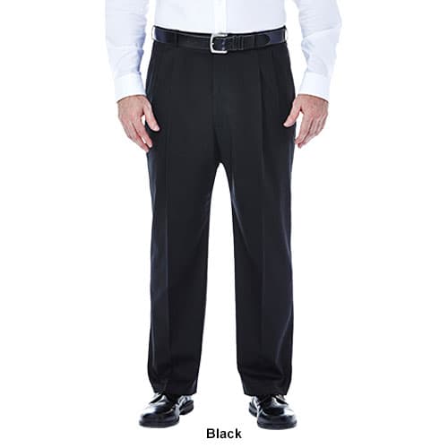 Haggar Men's Big & Tall No Iron Khaki Classic Fit Pleat Pant