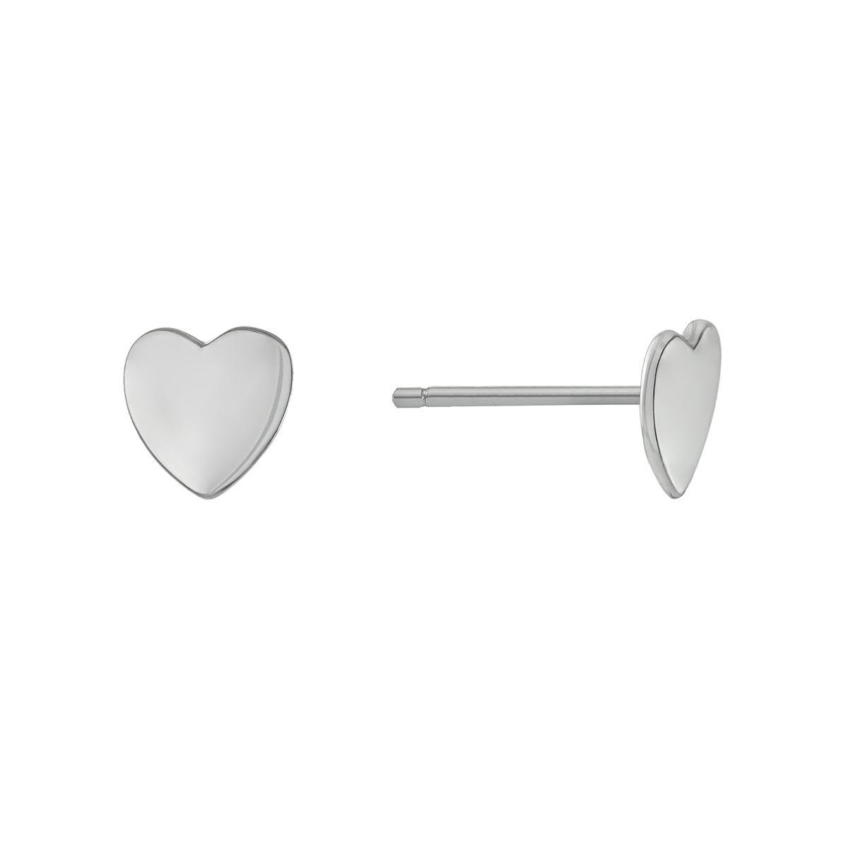 Athra Sterling Silver High Polished Heart Shaped Stud...