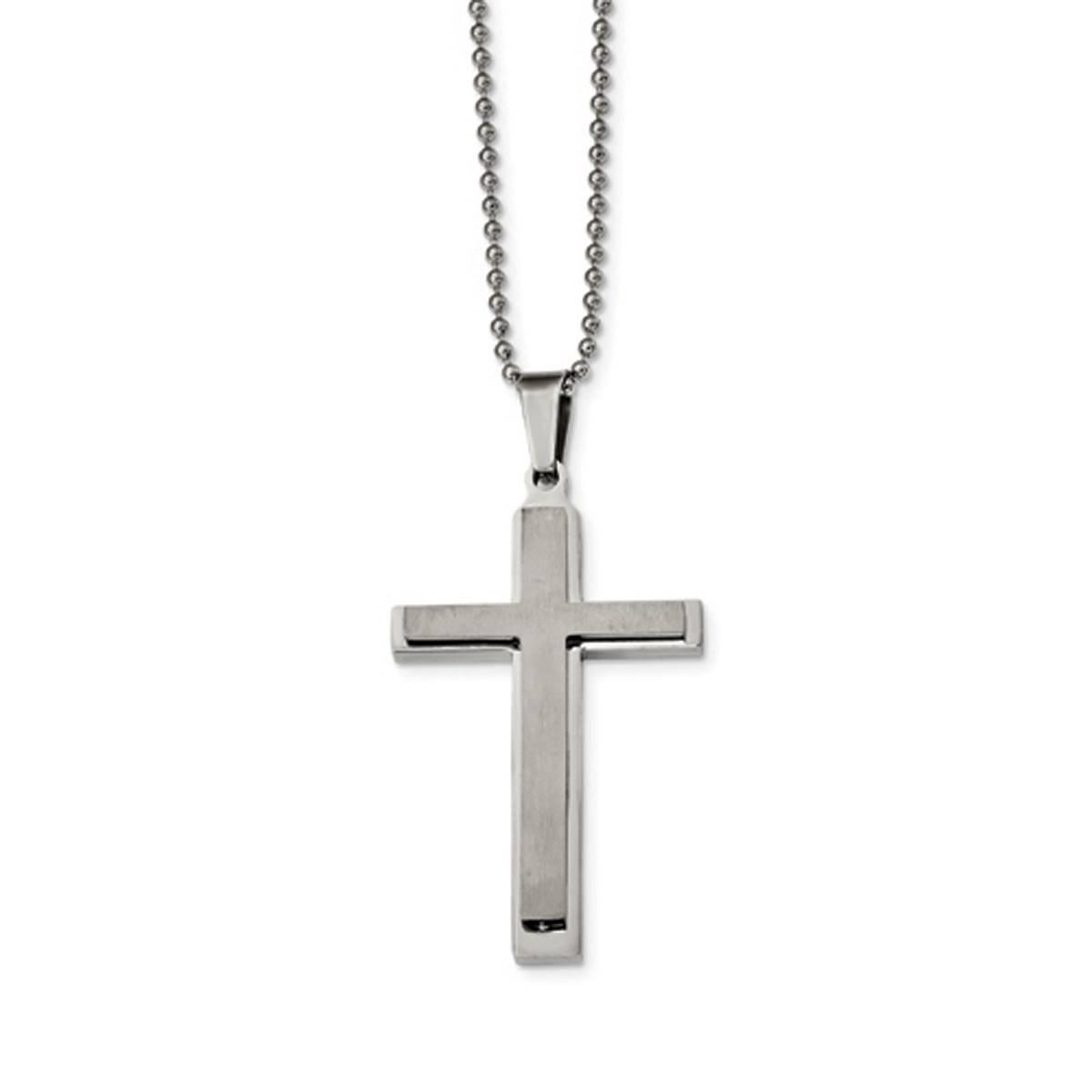 Mens Gentlemens Classics™ Layered Cross Pendant Necklace